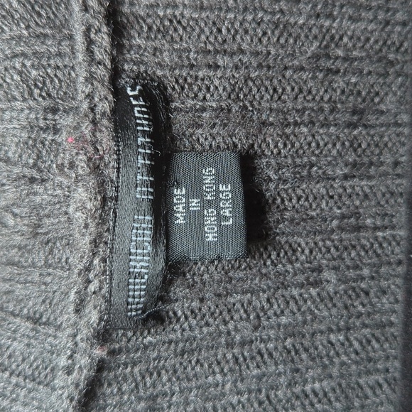 American Attitudes Gray Ribbed Hooded Duster Sweater Women's Size L - Picture 2 of 4